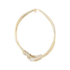 MIA FIORE Made In Italy 14kt Gold Plated Two Tone Lurex Knot Necklace